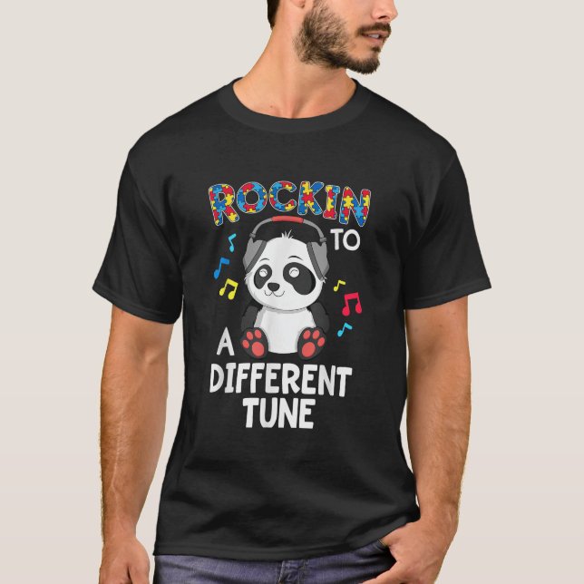 T-shirt Rocher À Une Sensibilisation sur l'autisme De Pand (Devant)