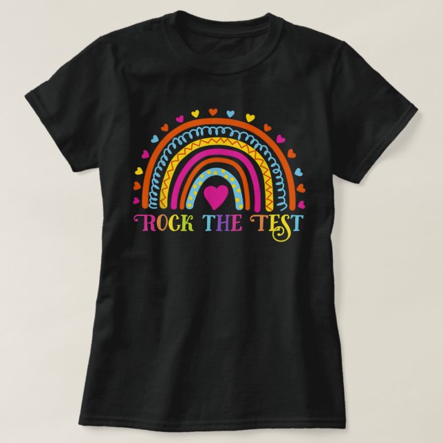 T-shirt rocher le jour de l'examen enseignant jour de test (Design devant)