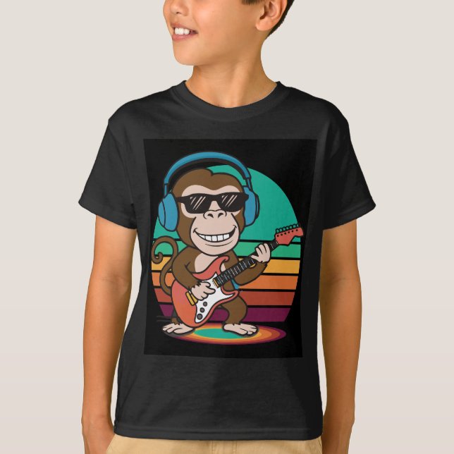 T-shirt rochers de singe ludique (Devant)