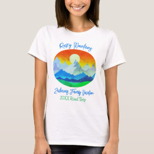 T-shirt Rocheuses Famille Vacances Route Voyage