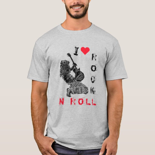 T-shirt Rock and Roll avec Rock Music Guitariste (Devant)