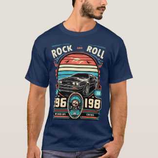 T-shirt Rock and Roll Classic Vintage Car family