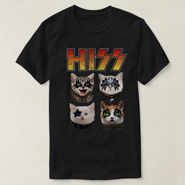 T-shirt Rock Band Cats Meowtal Legends Design (Design devant)