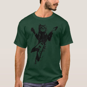 T-shirt Rock Cat Jouer Guitare Funny Guitare Cat (31)