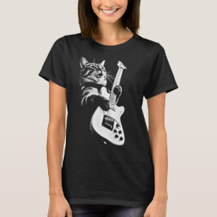 T-shirt Rock Chat Jouer Guitare - Funny Guitare Chat 1