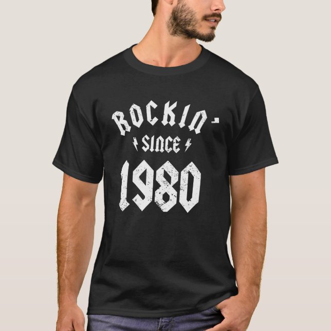 T-shirt Rock classique 1980 40e anniversaire - Cadeau pour (Devant)