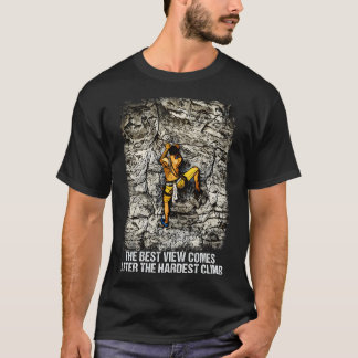 T-shirt Rock Climbing Reaching For The Mountain Summit