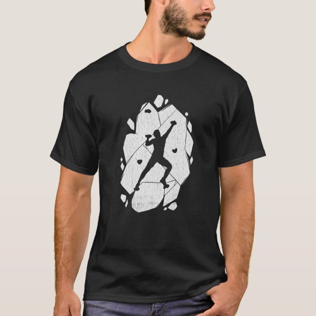 T-shirt Rock Escalade Design Climber Bouldering Premium (Devant)