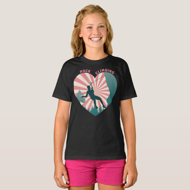 T-shirt Rock Escalade fille Climber et amateur d'Escalades (Devant entier)