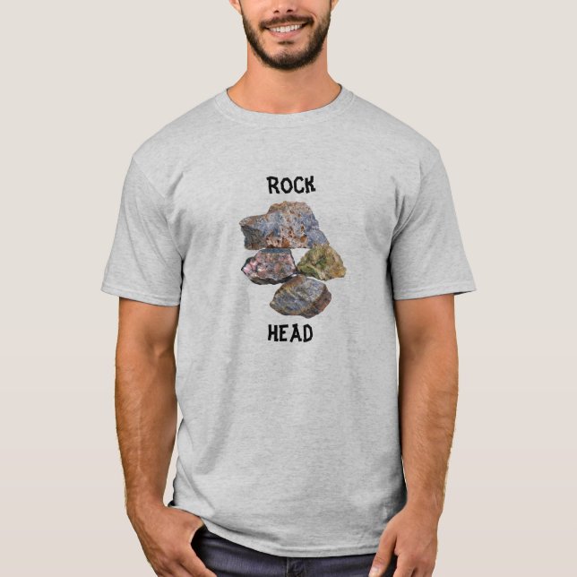 T-shirt Rock Head Mineral Collecteurs Funny (Devant)