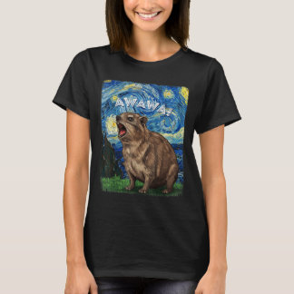 T-shirt Rock Hyrax Awawa Funny Groundhog Starry Night Van 