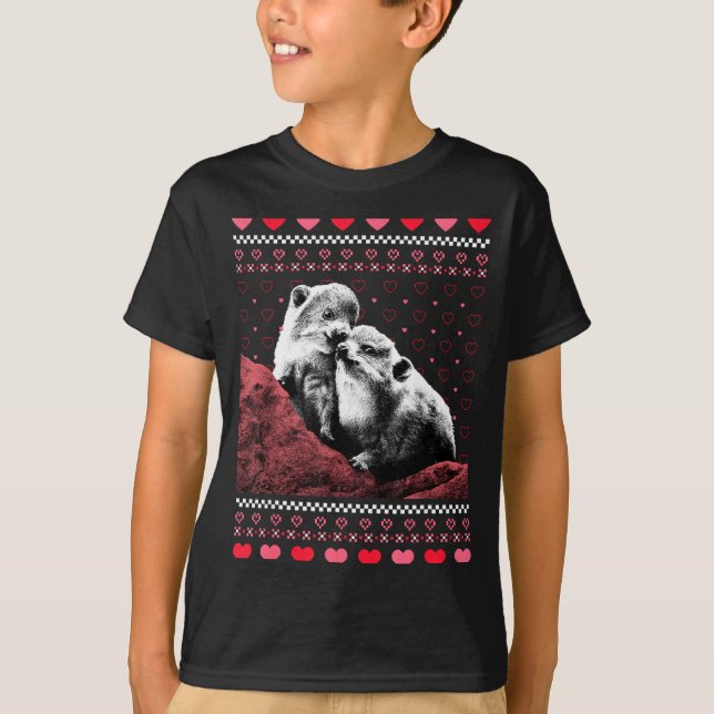 T-shirt Rock Hyrax Valentine's Day Ugly Sweater Style  (Devant)