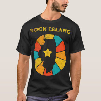 T-shirt Rock Island Illinois Vintage Souvenir déshabillé 1