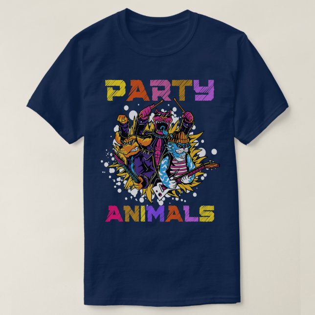 T-shirt Rock Music Rave Chat Chien Musique Groupe Animal Y (Design devant)