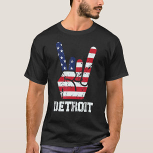 T-shirt Rock N Roll 4 juillet Rock Main Detroit American