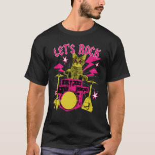 T-shirt Rock N Roll Girl Cat Let's Rock