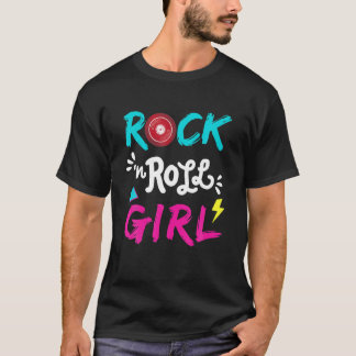 T-shirt Rock N Roll Girl Musique Guitariste Musicien Funny