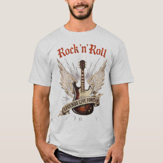 T-Shirt Rock n roll légendes de guitare vivent pou