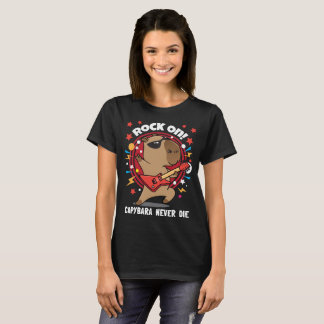 T-shirt Rock on! Capybara ne meurt jamais guitare solo