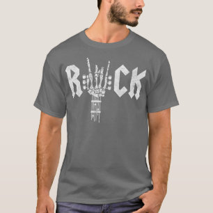 T-shirt Rock On Guitar Neck Concert Band Tee - shirts For 