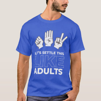 T-shirt Rock Paper Scissors Like Adults retro