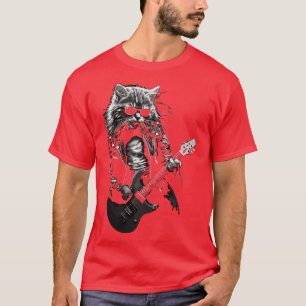 T-shirt Rock Roll Music Concert Festival Cat Rock Guitare 