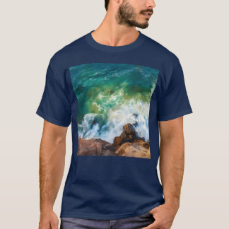 T-shirt rock shore and waves vintage