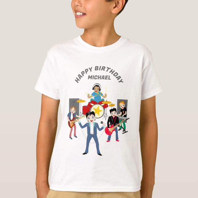 T-shirt Rock Star Boys Band Anniversaire (Devant)