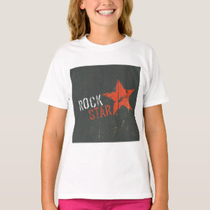 T-shirt Rock Star en Détresse Grunge Étoile Rouge