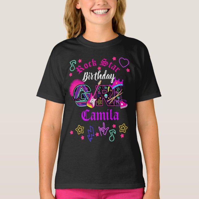 T-shirt Rock Star fille anniversaire | Girl Rock Star (Devant)