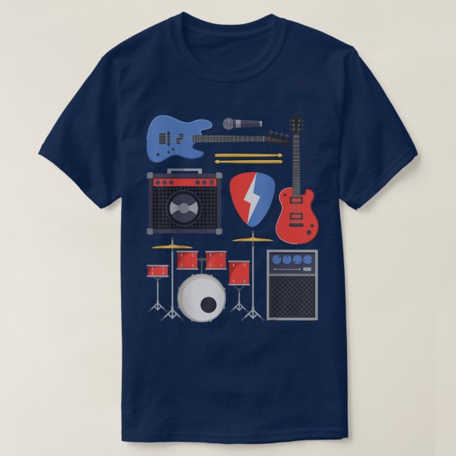 T-shirt Rock Star Guitare & Band Instruments Rock & Roll M (Design devant)