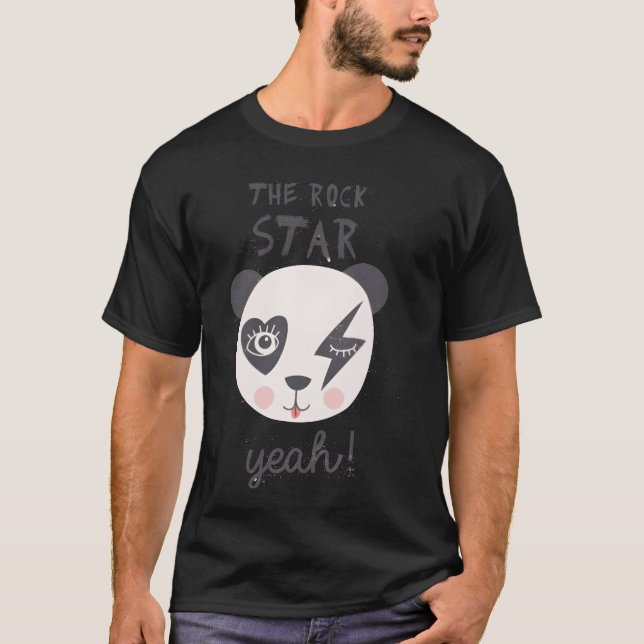 T-shirt Rock Star Panda friends (Devant)