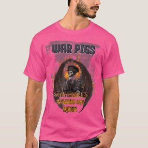 T-shirt Rock War Pigs general skeleton devil satan laughin