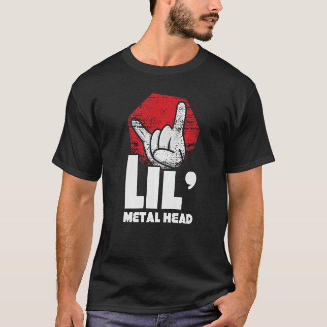 T-shirt Rocker Métal Signal Rock Music Lover Little Met (Devant)