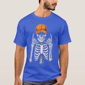 T-shirt Rocker Skeleton Cap Skater Cool Halloween Punk Roc