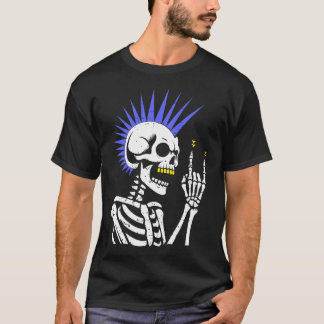 T-shirt Rocker Skeleton Casquette Skin Cool Halloween Punk