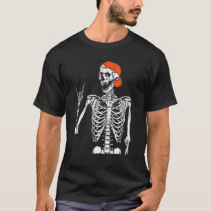 T-shirt Rocker Skeleton Rocher À La Main Sur Costume Hallo
