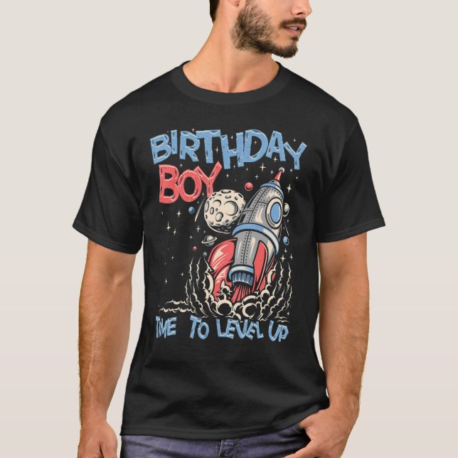 T-shirt Rocket Galaxy Espace Extérieur Anniversaire Garçon (Devant)
