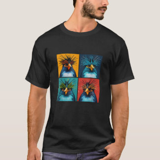 T-shirt Rockhopper Penguin Pop Art Design Illustration Col