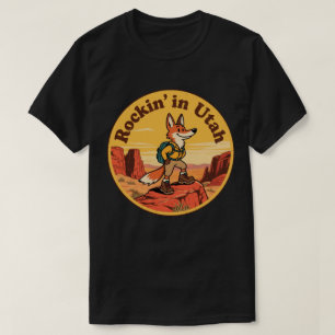 T-shirt Rockin’ en Utah_ Illustrations Rétro de Coyote et