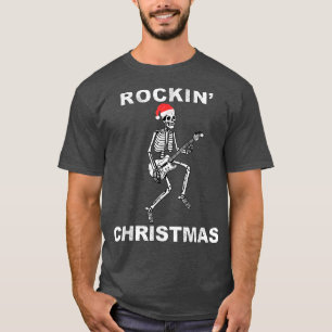 T-shirt Rockin Santa Hat Noël Skeleton Danser Avec G