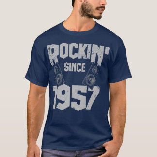 T-shirt Rockin' Since 1957 Vintage Rock Music Fan 65th Bir