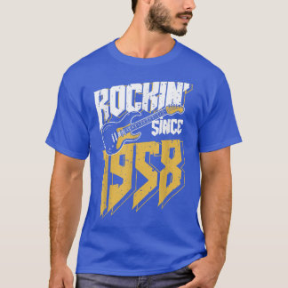 T-shirt Rockin' Since 1958 Vintage Rock Music Fan 64th Bir