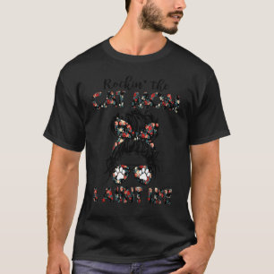 T-shirt Rockin 'The Cat Mom & Aunt Life Désordre Chignon C