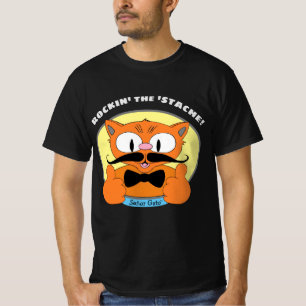 T-shirt Rockin' the 'Stache! Señor Gato™ Moustache Chat