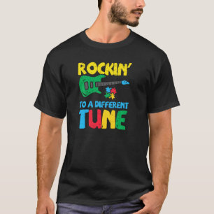T-shirt Rockin To Different Tune Guitare Sensibilisation A