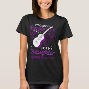 T-shirt rockin_ violet pour fille épilepsie