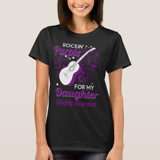 T-shirt rockin_ violet pour fille épilepsie (Devant)