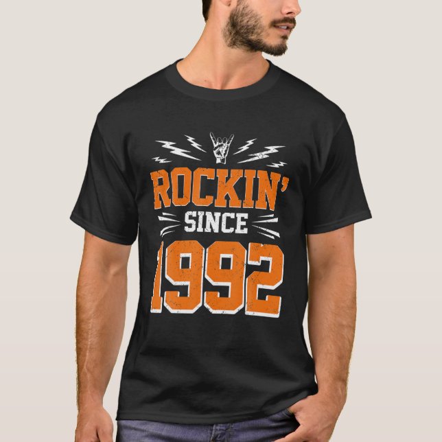 T-shirt Rocking Depuis 1992 30E Anniversaire Classic Rock  (Devant)