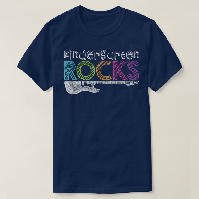 T-shirt Rocks De Jardin Avec Guitare Retour À L'École Teac (Design devant)